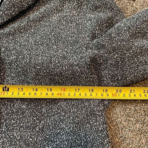 Vintage Touche Boucle Blazer Jacket Long Trench Black Grey 12 Medium Large - Picture 5 of 6